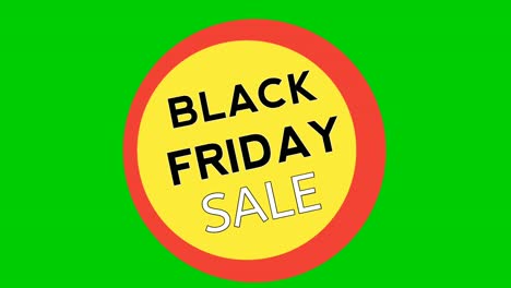 Black-Friday-Sale-Animationstext-Bewegungsgrafiken-Im-Farbkreis-Auf-Grünem-Hintergrund