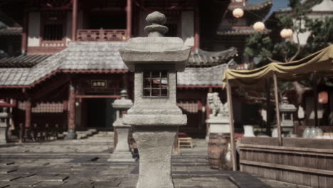 stone lantern in a chinese village