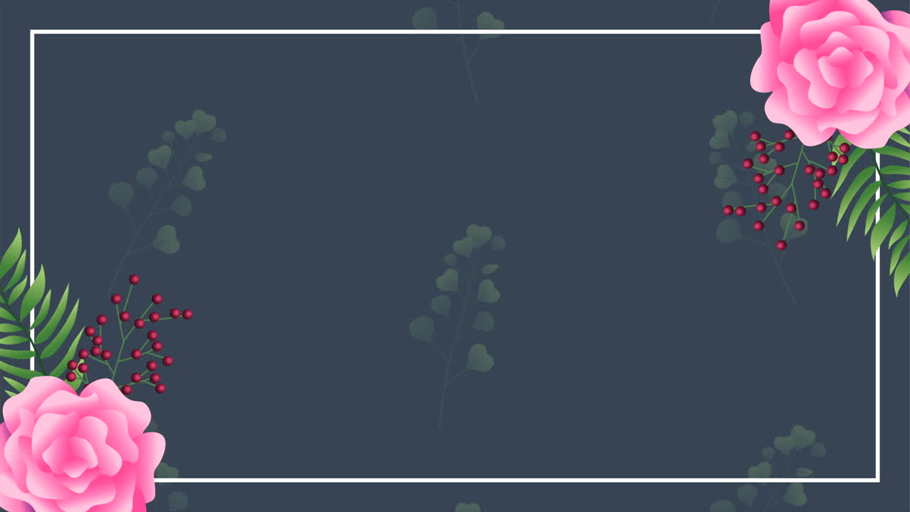 분홍색 장미로 아름다운 꽃 장식 프레임