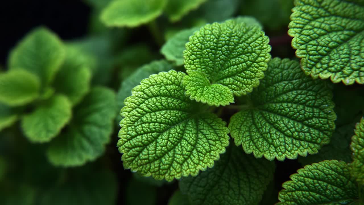 Close-Up View of Lush Green Leaves Displaying Intricate Leaf Structures and Textures, Highlighting the Beauty of Nature's Foliage in a Naturally Vibrant Setting