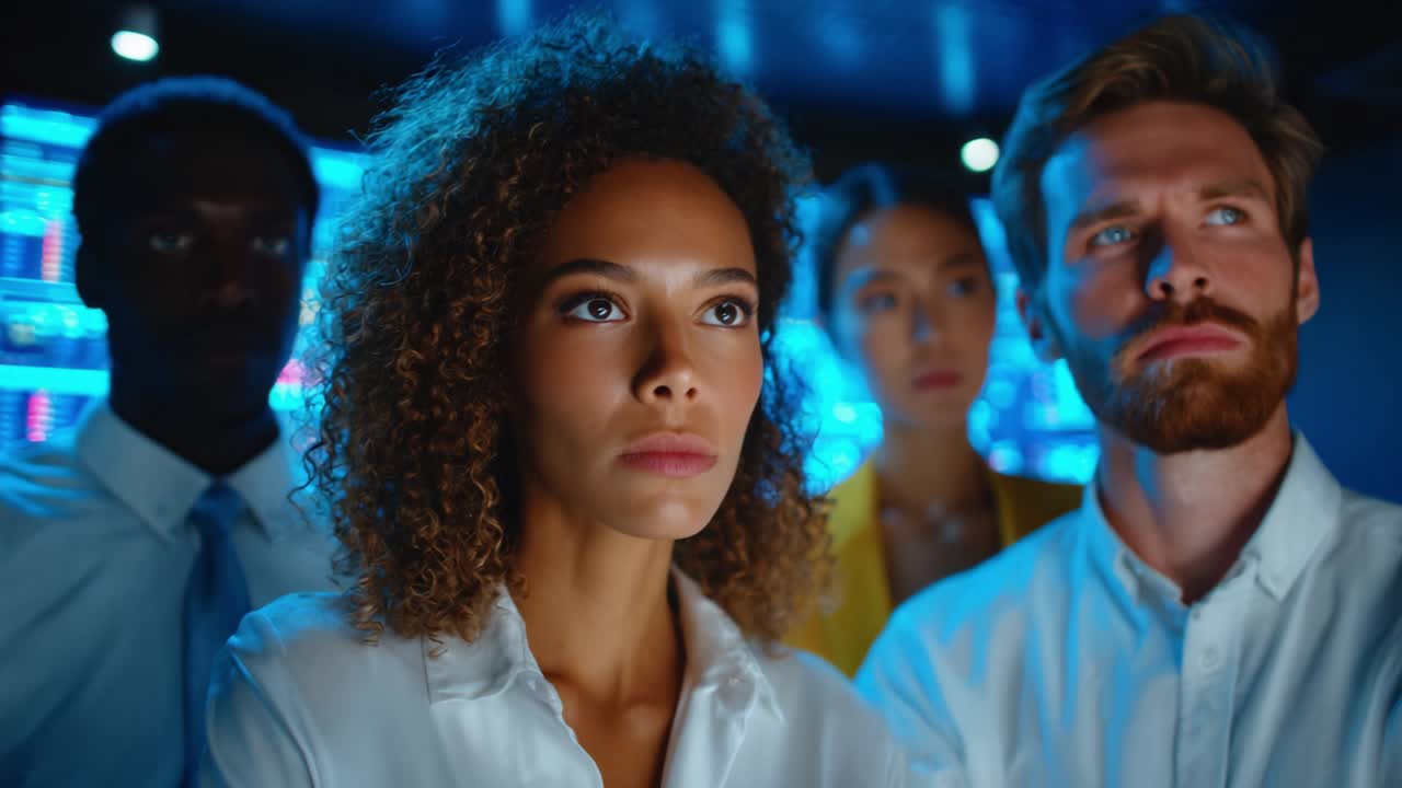 Diverse Business Team Analyzing Stock Market Trends