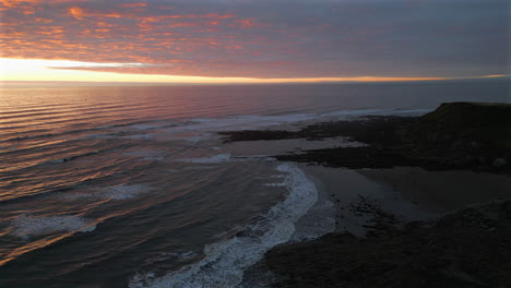 Establishing-Aerial-Drone-Shot-of-Cleveland-Way-at-Sunrise-in-Scarborough