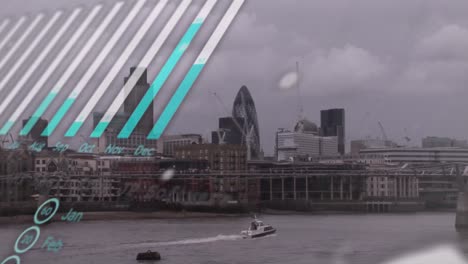 Animation-Der-Finanzdatenverarbeitung-über-Der-Londoner-Stadtlandschaft