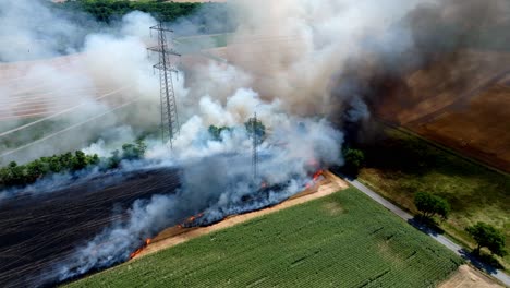 Campos-Agrícolas-Ardiendo-Durante-La-Estación-Seca.