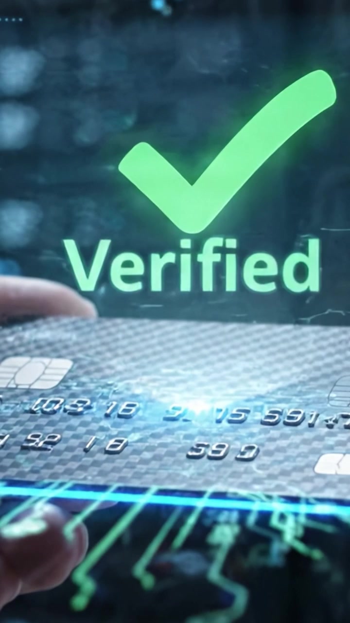 Advanced Technology in Secure Transactions: A Close-Up on a Modern Payment Card with Digital Security Visualization to Ensure User Protection and Data Integrity