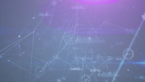 animación del procesamiento de datos sobre un fondo púrpura