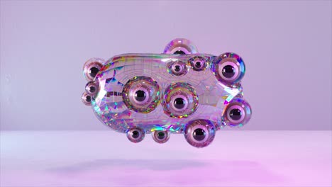 abstract 3d rendered geometric shape with eyes