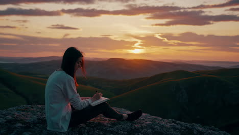 contemplative moments: woman in nature and serene portraits at sunset