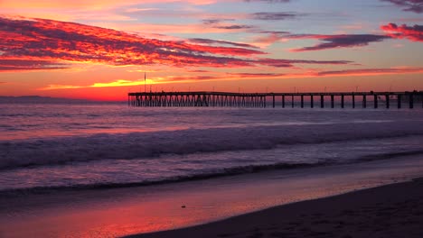 A-gorgeous-coastline-shot-along-the-Central-California-coast-with-the-Ventura-pier-distant