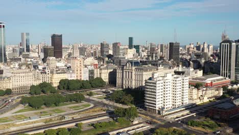 aerial panoramic view of centro cultural kirchner, cck, in buenos aires, argentina