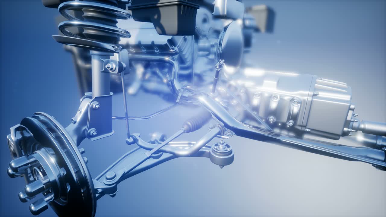 motores de automóviles detallados y otras piezas