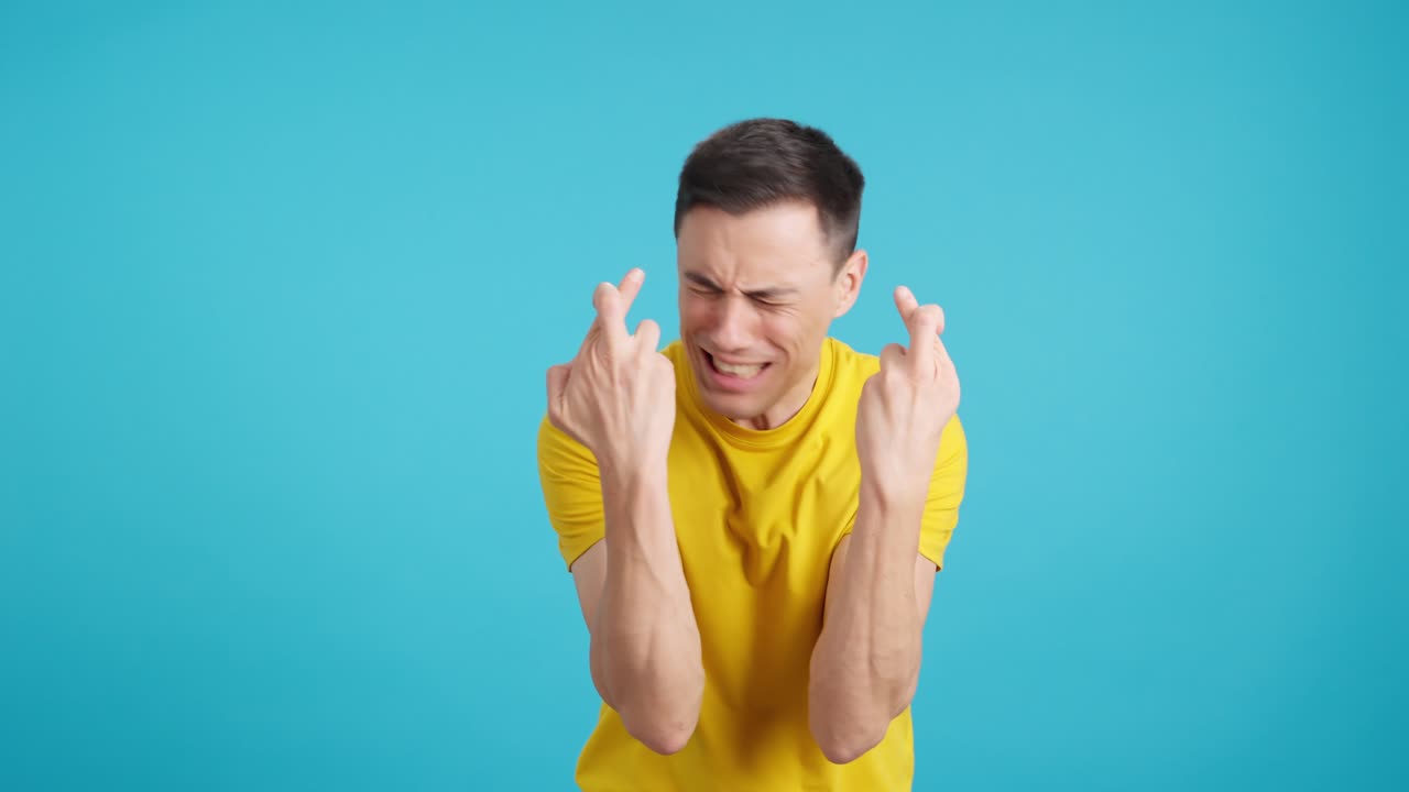 Man wishing and praying