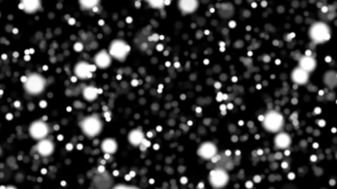 Animazione di particelle di glitter argentato scintillanti che cadono isolata su sfondo nero
