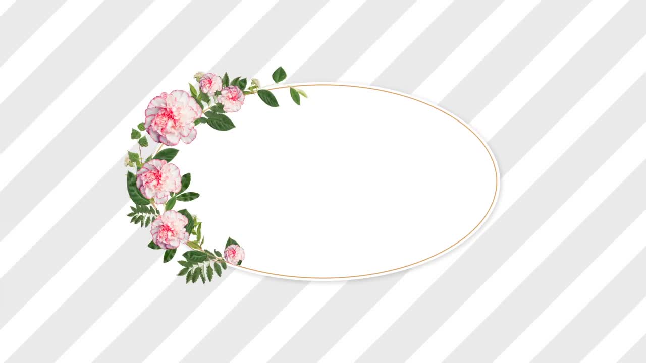 예쁜 분홍색 꽃을 가진 연설 거품