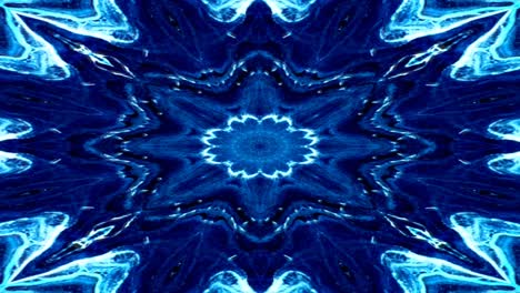 único colorido caleidoscopio fractal azul mármol patrón geométrico fondo de movimiento.