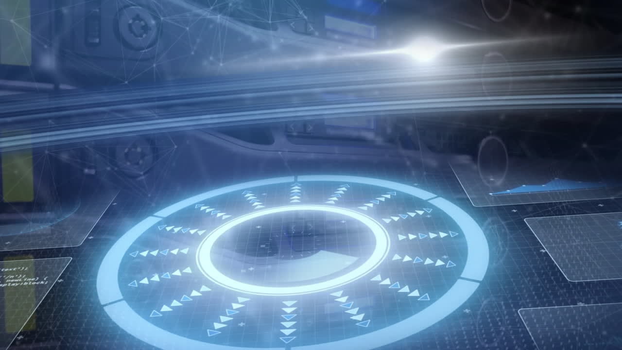 디지털 그리드를 통해 데이터 처리 및 범위 스캔의 애니메이션