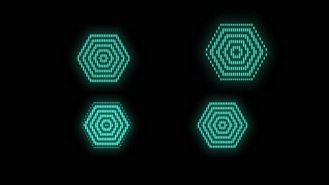 patrón de hexágonos geométricos pulsantes con luz de neón en estilo casino