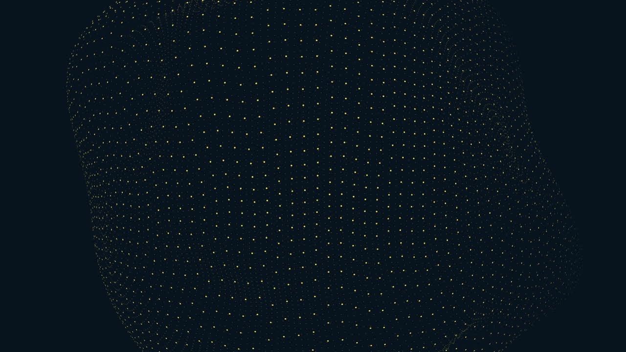 Dynamic network of interconnected dots in a circular pattern on dark background