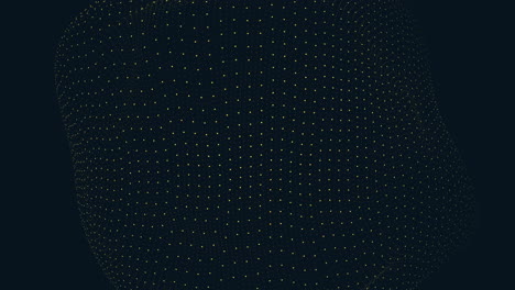 Dynamic network of interconnected dots in a circular pattern on dark background