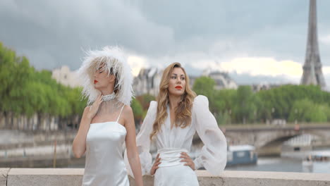 two stylish women in paris