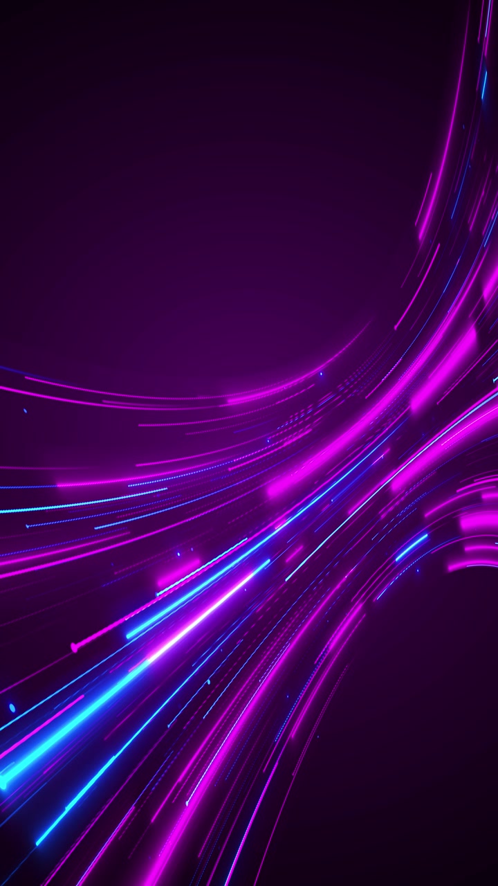 Magenta cyan light trail tunnel fast neon streaks purple depth smooth curved perspective concert