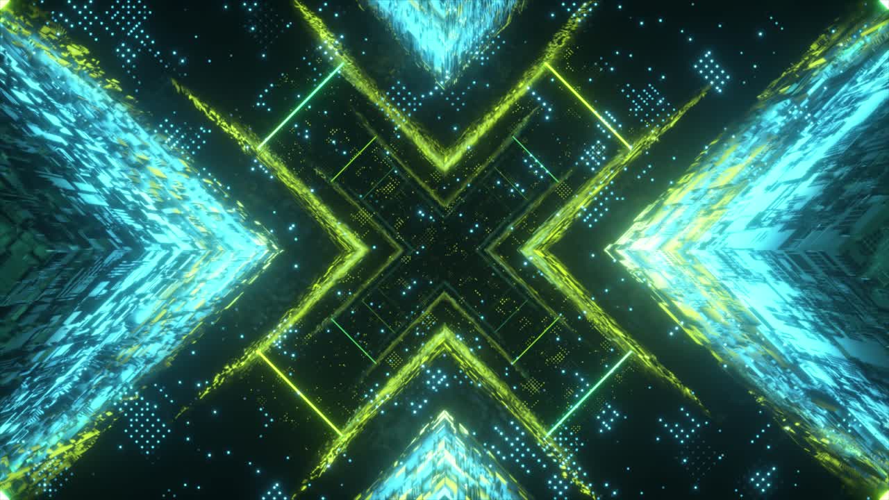 Cyberpunk Neon Tunnel Visual Art