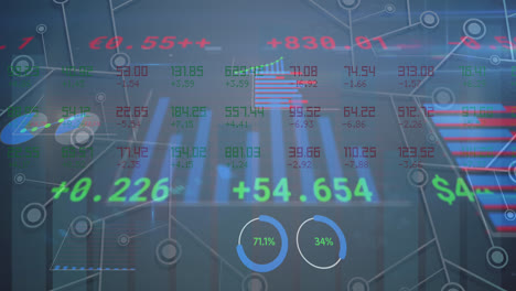animación del mercado de valores sobre el procesamiento de datos financieros