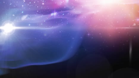 animation of glowing stars on pink and purple universe