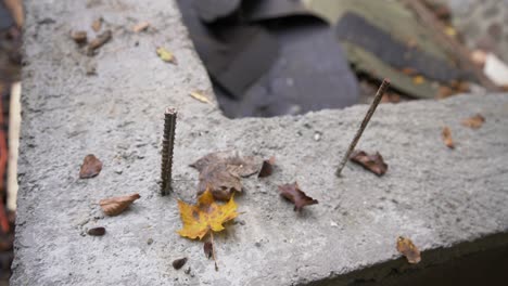 reinforcement rods stick out of concrete