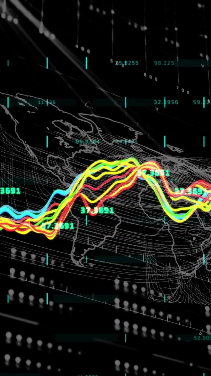 Animation of world map over data processing