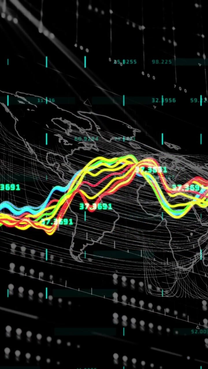 Animation of world map over data processing
