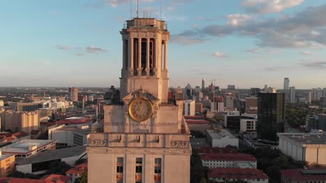 shot of the top of the ut tower on campus