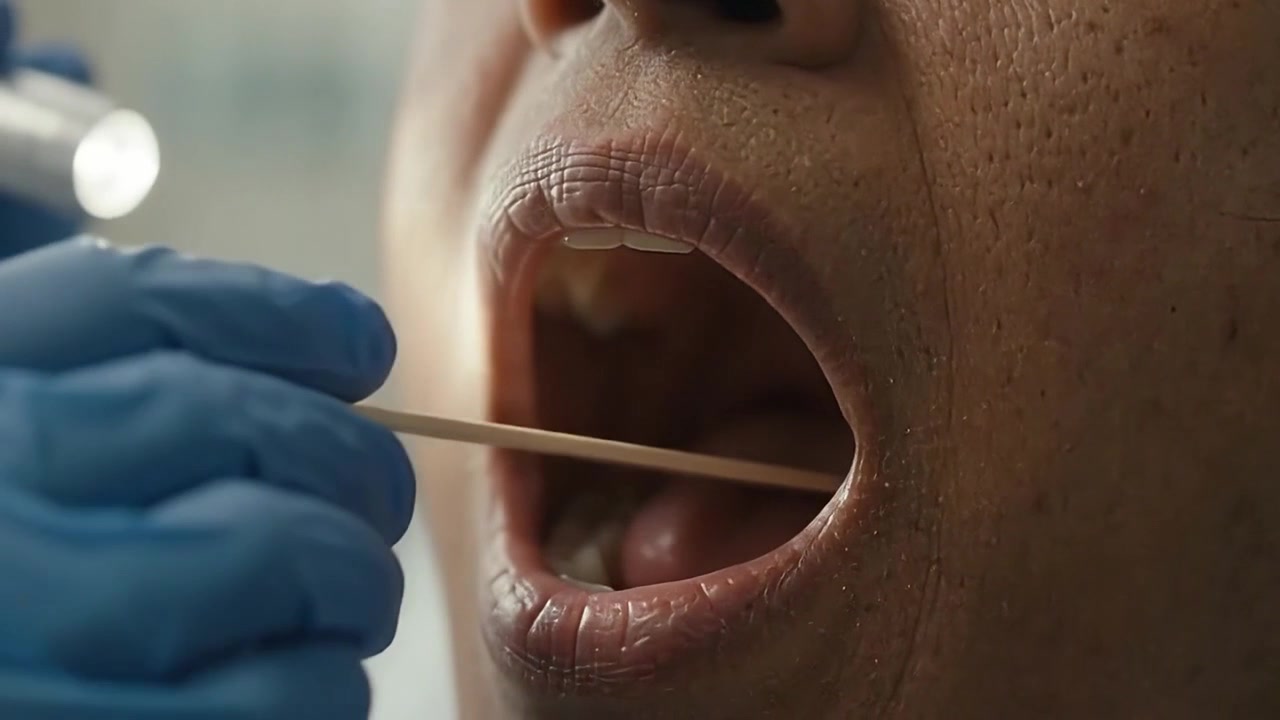 Doctor Examining Patient Throat in Medical Clinic