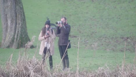 slow motion scenery, young couple, wildlife bird photography hobby