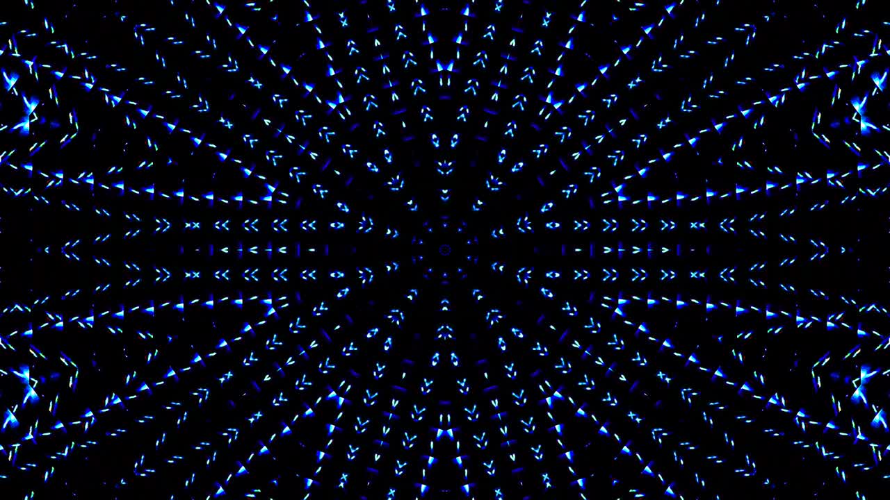 las líneas brillantes brillantes establecen un movimiento de onda azul, colorido, sobre un fondo negro