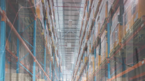animación del procesamiento de datos financieros en el almacén