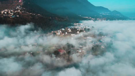 aerial view of mountain hill and valley during summer season in nepal