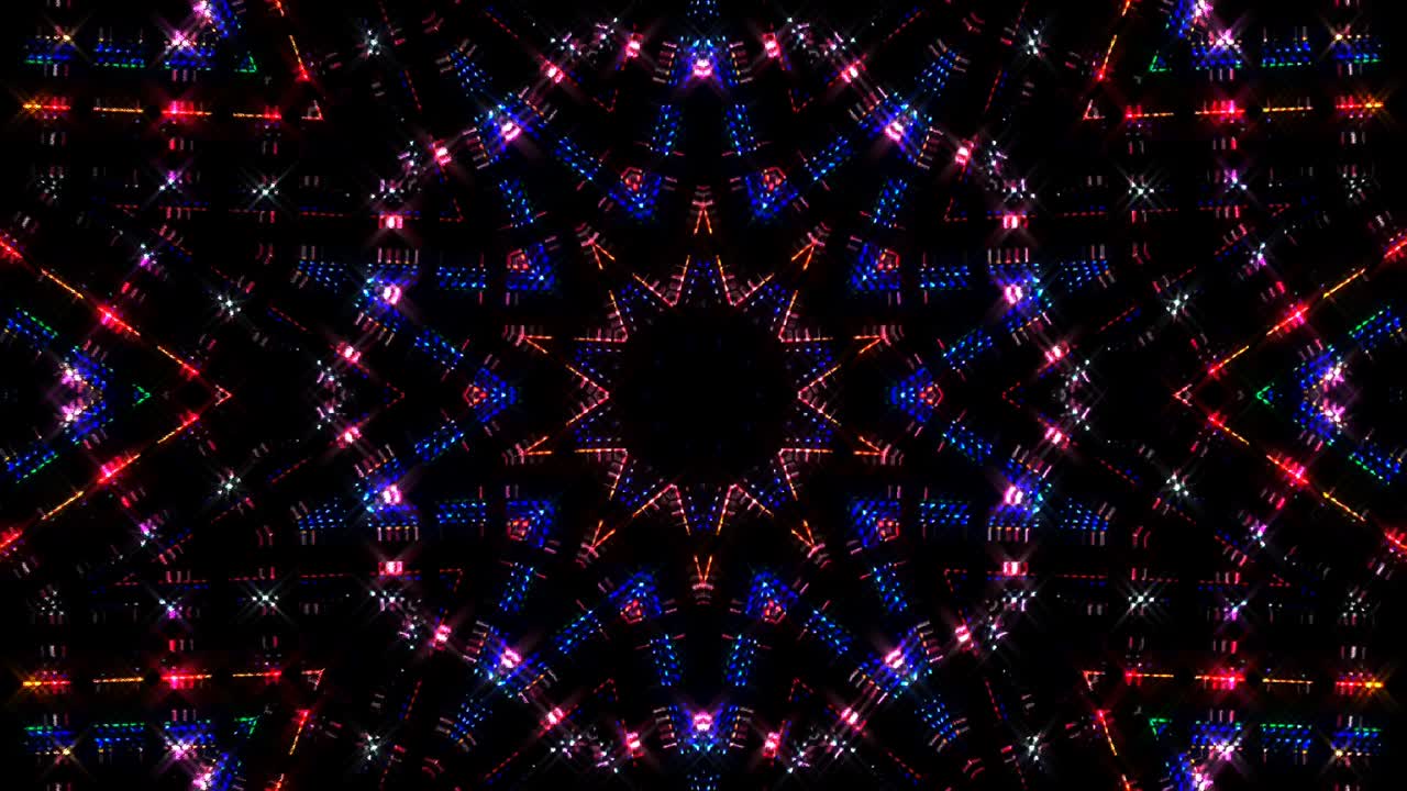 shining bright lines set wave motion, colorful, on black background