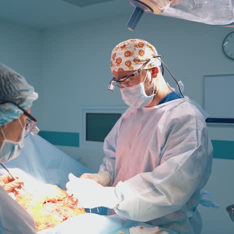 plastic surgery. professional doctors in a modern hospital. abdominoplasty.