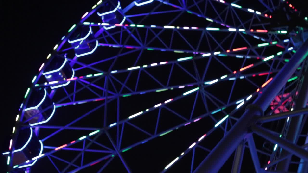 Night Ferris Wheel with Colorful Lights