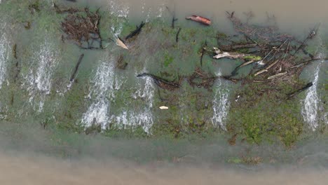 floodwaters and debris