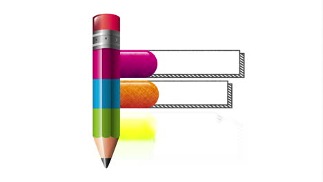 pencil with statistics infographic animation