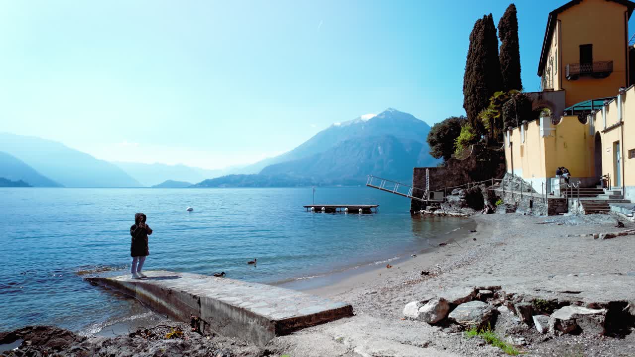 Small beach in Varenna, Italy