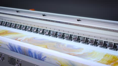 industrial sublimation printer for digital printing on fabrics. modern textile industry.