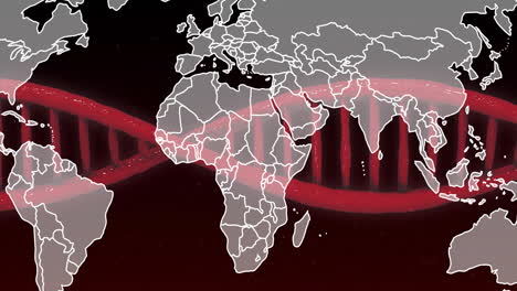 animation of dna strand over world map