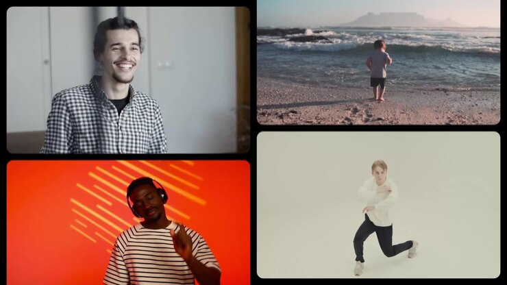 Collage di persone diverse in varie attività quotidiane e stili di vita