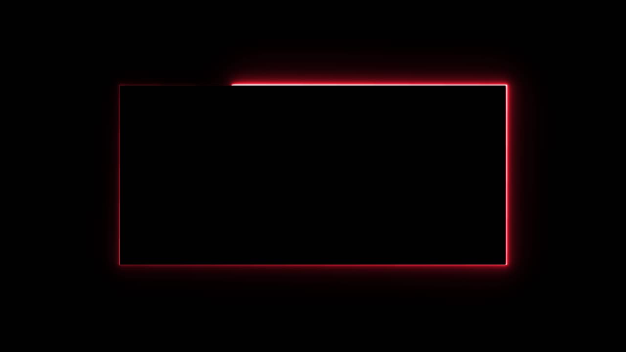 Red Neon Rectangle Frame