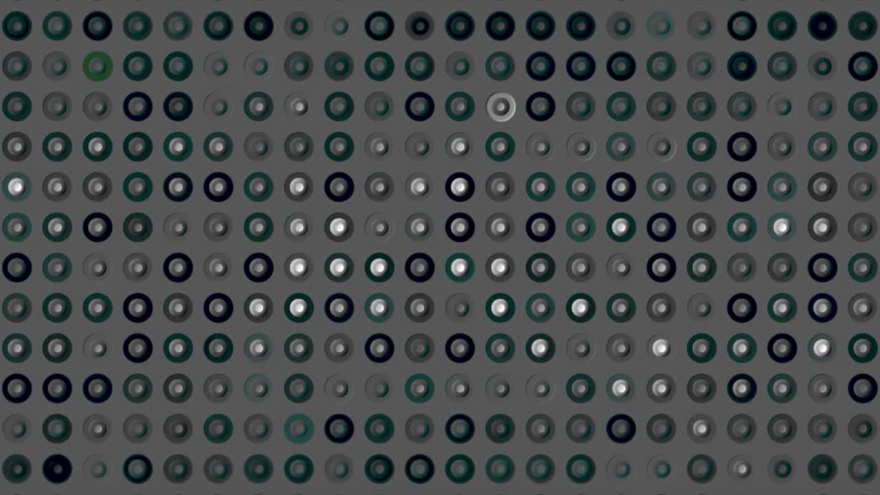 Abstract Geometric Pattern of Circles in Shades of Gray and Green