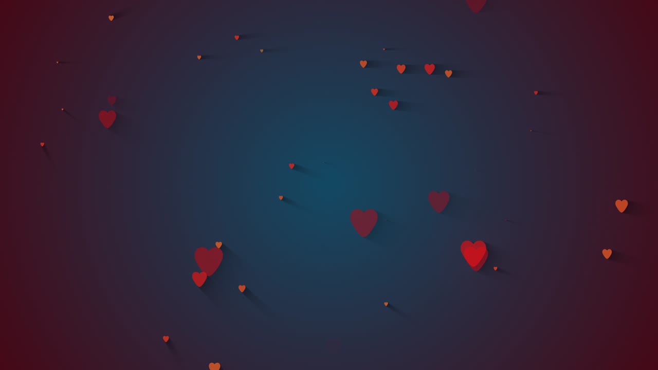animación en bucle lentamente corazones rojos aparecen al azar con la inscripción día de san valentín en fondo blanco y rojo. fondo día de valentín.