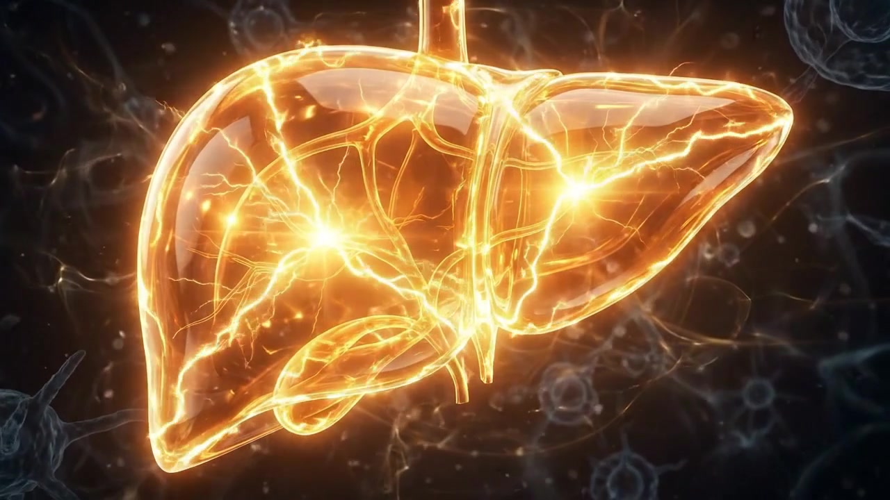 3D Animation of Human Liver with Glowing Neural Network